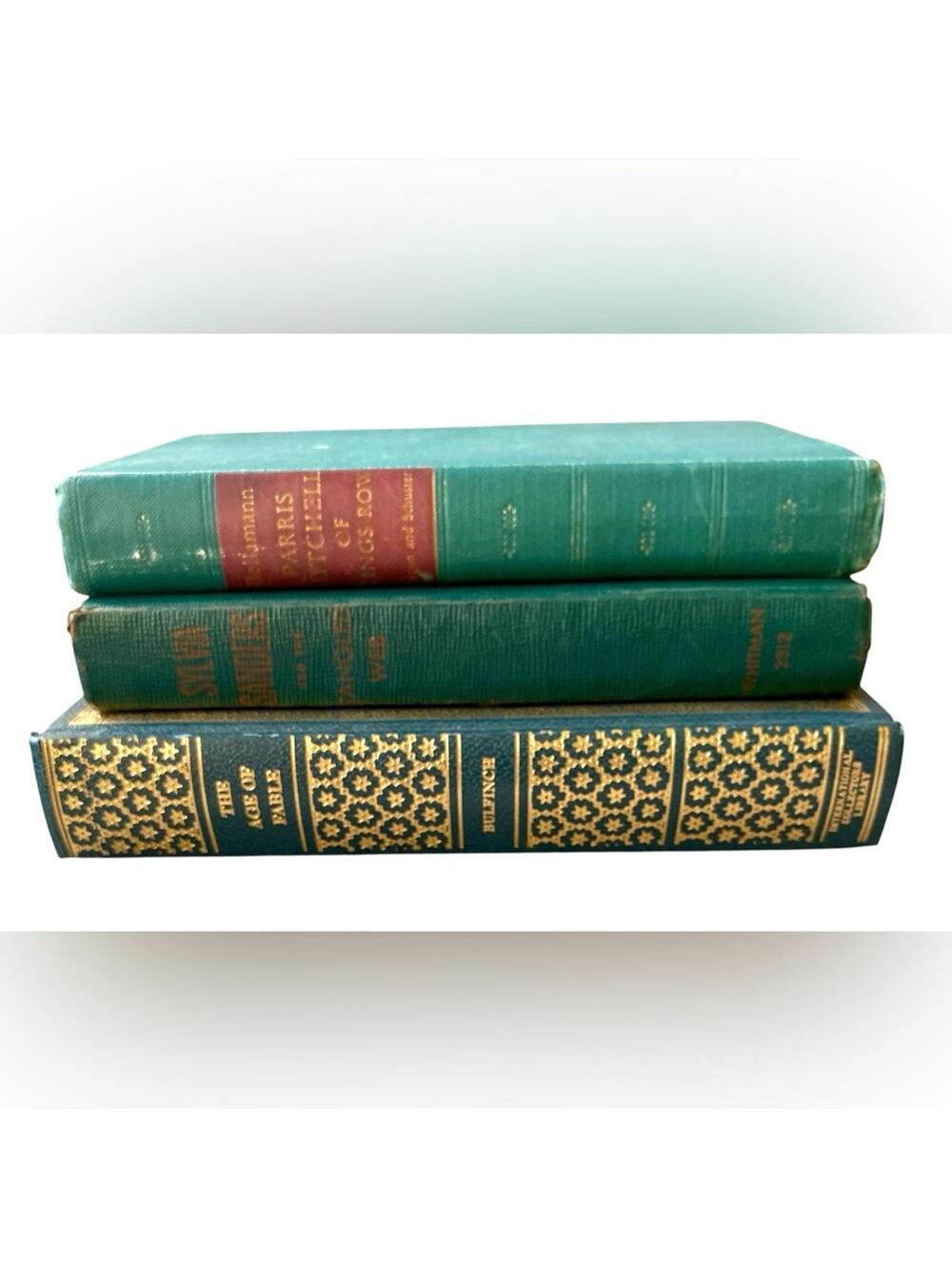 Vintage Teal and Gold Coffee Table Book Set for Staging - Picture 3 of 3
